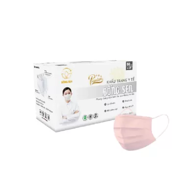 Khẩu Trang Y Tế 4 Lớp Đồng Sen Vip Cam Hồng